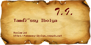 Tamássy Ibolya névjegykártya