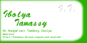 ibolya tamassy business card